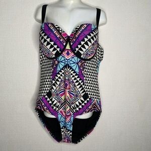 NWOT Swimsuits For All Wide Strap Plus Bra One Piece Swimsuit Women Size 14